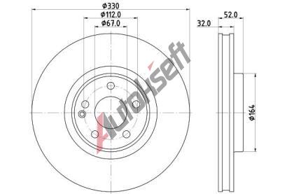 HELLA PAGID Brzdový kotouč PRO High Carbon - 330 mm HPG 8DD 355 134-621, 8DD 355 134-621  HELLA PAGID Brzdový kotouč PRO High Carbon - 330 mm HPG 8DD 355 134-621, 8DD 355 134-621