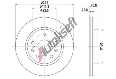 HELLA PAGID Brzdov kotou PRO - 272 mm HPG 8DD 355 134-651, 8DD 355 134-651
