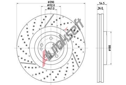 HELLA PAGID Brzdov� kotou� PRO High Carbon - 390 mm HPG 8DD 355 134-711, 8DD 355 134-711