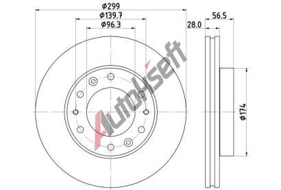 HELLA PAGID Brzdov� kotou� PRO High Carbon - 299 mm HPG 8DD 355 134-821, 8DD 355 134-821