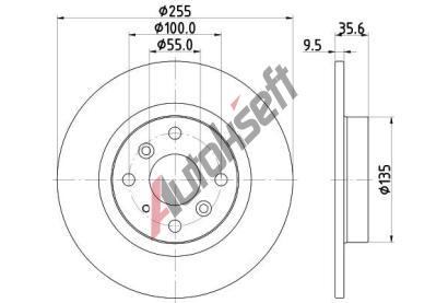 HELLA PAGID Brzdový kotouč PRO - 255 mm HPG 8DD 355 134-831, 8DD 355 134-831  HELLA PAGID Brzdový kotouč PRO - 255 mm HPG 8DD 355 134-831, 8DD 355 134-831