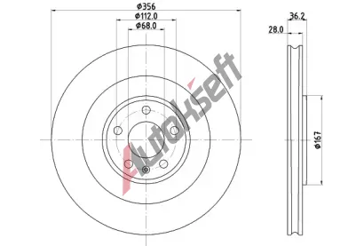 HELLA PAGID Brzdov kotou PRO High Carbon - 356 mm HPG 8DD 355 134-851, 8DD 355 134-851