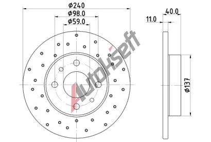 HELLA PAGID Brzdov kotou PRO - 240 mm HPG 8DD 355 134-891, 8DD 355 134-891