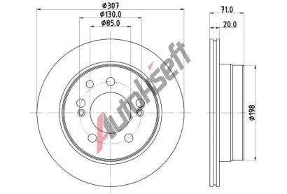 HELLA PAGID Brzdov kotou PRO - 307 mm HPG 8DD 355 134-911, 8DD 355 134-911