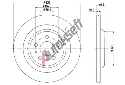HELLA PAGID Brzdov kotou PRO - 335 mm HPG 8DD 355 134-951, 8DD 355 134-951