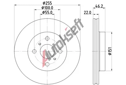 HELLA PAGID Brzdov kotou PRO - 255 mm HPG 8DD 355 134-981, 8DD 355 134-981
