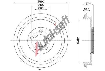 HELLA PAGID Brzdov buben - 230 mm HPG 8DT 355 300-421, 8DT 355 300-421