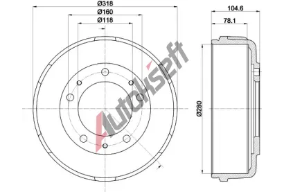 HELLA PAGID Brzdov buben HPG 8DT 355 300-451, 8DT 355 300-451