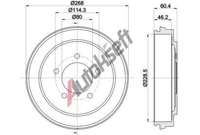 HELLA PAGID Brzdov buben HPG 8DT 355 301-921, 8DT 355 301-921