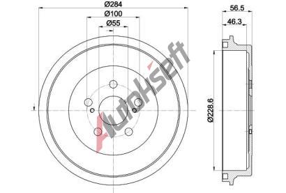 HELLA PAGID Brzdov buben HPG 8DT 355 303-091, 8DT 355 303-091