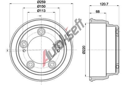 HELLA PAGID Brzdový buben HPG 8DT 355 303-221, 8DT 355 303-221 HELLA PAGID Brzdový buben HPG 8DT 355 303-221, 8DT 355 303-221