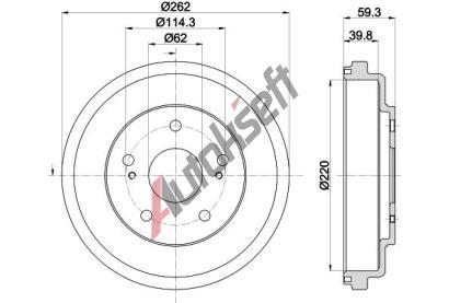HELLA PAGID Brzdov buben HPG 8DT 355 303-241, 8DT 355 303-241