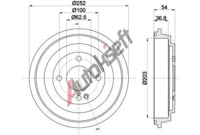 HELLA PAGID Brzdov� buben HPG 8DT 355 303-301, 8DT 355 303-301