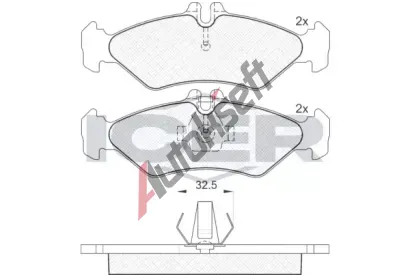 ICER Sada brzdovch destiek - kotouov brzda IC 141102-046, 141102-046