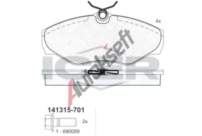ICER Sada brzdovch destiek - kotouov brzda IC 141315-701, 141315-701