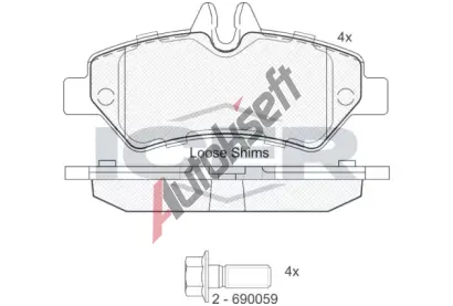 ICER Sada brzdovch destiek - kotouov brzda IC 141787-204, 141787-204