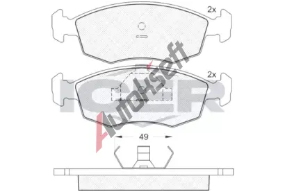 ICER Sada brzdovch destiek - kotouov brzda IC 180543, 180543