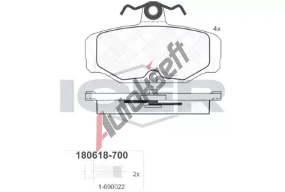 ICER Sada brzdovch destiek - kotouov brzda IC 180618-700, 180618-700