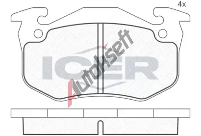 ICER Sada brzdovch destiek - kotouov brzda IC 180723-204, 180723-204
