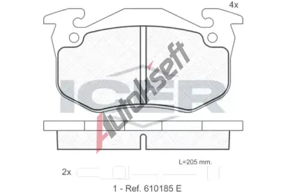 ICER Sada brzdovch destiek - kotouov brzda IC 180723, 180723