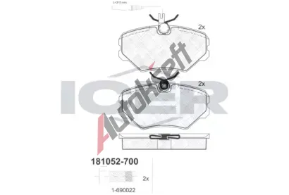 ICER Sada brzdovch destiek - kotouov brzda IC 181052-700, 181052-700