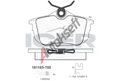 ICER Sada brzdovch destiek - kotouov brzda IC 181165-700, 181165-700