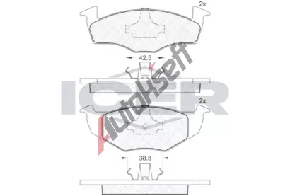 ICER Sada brzdovch destiek - kotouov brzda IC 181178, 181178