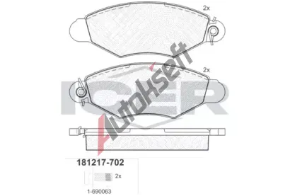 ICER Sada brzdovch destiek - kotouov brzda IC 181217-702, 181217-702