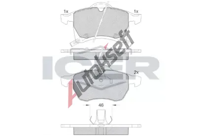 ICER Sada brzdovch destiek - kotouov brzda IC 181248, 181248