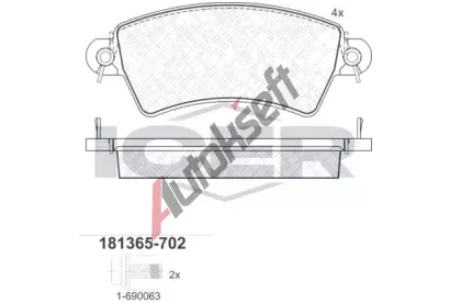 ICER Sada brzdovch destiek - kotouov brzda IC 181365-702, 181365-702