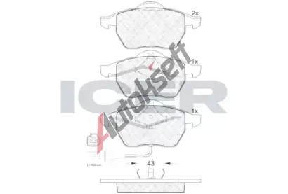 ICER Sada brzdovch destiek - kotouov brzda IC 181396, 181396