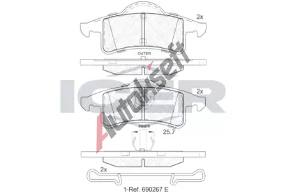 ICER Sada brzdovch destiek IC 181399, 181399