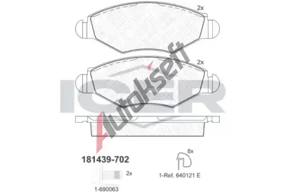 ICER Sada brzdovch destiek - kotouov brzda IC 181439-702, 181439-702