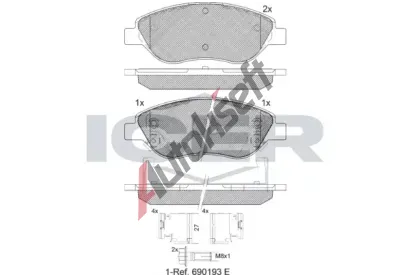 ICER Sada brzdovch destiek IC 181445-208, 181445-208