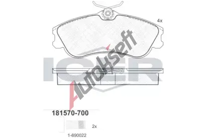 ICER Sada brzdovch destiek - kotouov brzda IC 181570-700, 181570-700