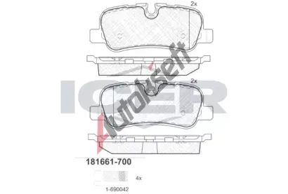 ICER Sada brzdovch destiek - kotouov brzda IC 181661-700, 181661-700