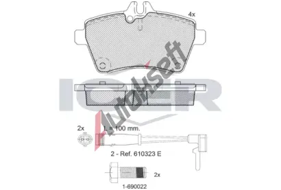 ICER Sada brzdovch destiek - kotouov brzda IC 181678-700, 181678-700