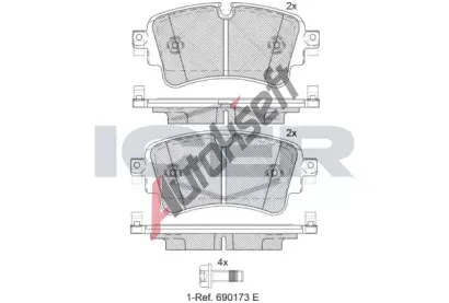 ICER Sada brzdovch destiek IC 182256, 182256