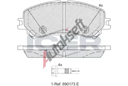 ICER Sada brzdových destiček IC 182259, 182259  ICER Sada brzdových destiček IC 182259, 182259