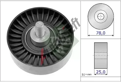 INA Vratná / vodicí kladka drážkového klínového řemenu IN 532070510, 532 0705 10 INA Vratná / vodicí kladka drážkového klínového řemenu IN 532070510, 532 0705 10