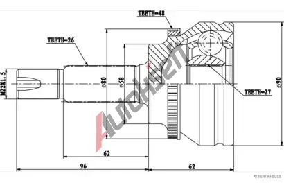 HERTH+BUSS JAKOPARTS Kloub hnacho hdele, sada JAK J2822140, J2822140