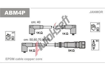 JANMOR Sada kabel pro zapalovn JNM ABM4P, ABM4P