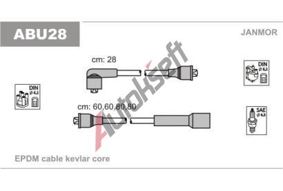 JANMOR Sada kabelů pro zapalování JNM ABU28, ABU28 JANMOR Sada kabelů pro zapalování JNM ABU28, ABU28