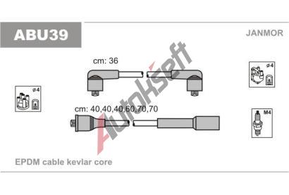 JANMOR Sada kabelů pro zapalování JNM ABU39, ABU39  JANMOR Sada kabelů pro zapalování JNM ABU39, ABU39
