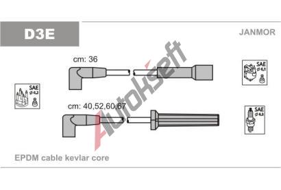 JANMOR Sada kabelů pro zapalování JNM D3E, D3E JANMOR Sada kabelů pro zapalování JNM D3E, D3E