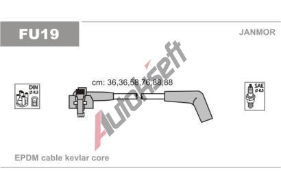 JANMOR Sada kabel pro zapalovn JNM FU19, FU19