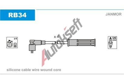 JANMOR Sada kabel pro zapalovn JNM RB34, RB34