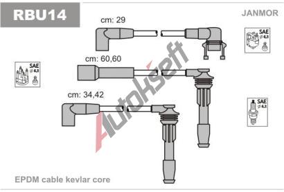 JANMOR Sada kabelů pro zapalování JNM RBU14, RBU14  JANMOR Sada kabelů pro zapalování JNM RBU14, RBU14