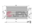 JPN Kondenzátor klimatizace JPN 60C9147-JPN, 60C9147-JPN