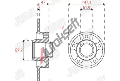 JURID Brzdový kotouč s ložiskem - 260 mm JRD 563317JC-1, 563317JC-1 JURID Brzdový kotouč s ložiskem - 260 mm JRD 563317JC-1, 563317JC-1